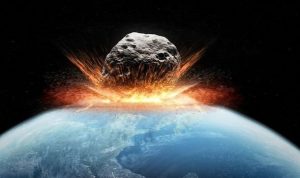 Am I Going to Get the Coronavirus and Die: image of an asteroid hitting the earth in a blast of fire
