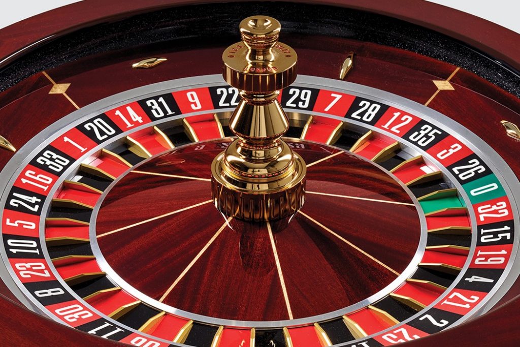 Closeup of a roulette table