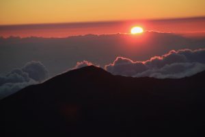 Image of a red sunrise view from over the clouds. From the article: "It’s 2022: DIEt or LIVEit? "